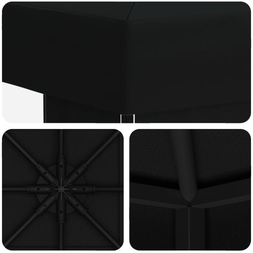 Шатра 3 x 3 m Черно Полиестер и стомана 190 gsm