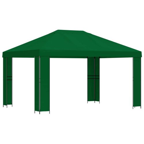 Шатра 4 × 3 m Зелено Полиестер и стомана 190 gsm