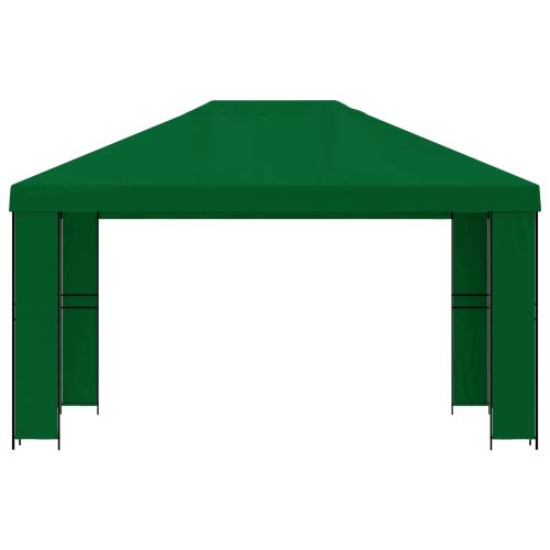Шатра 4 × 3 m Зелено Полиестер и стомана 190 gsm
