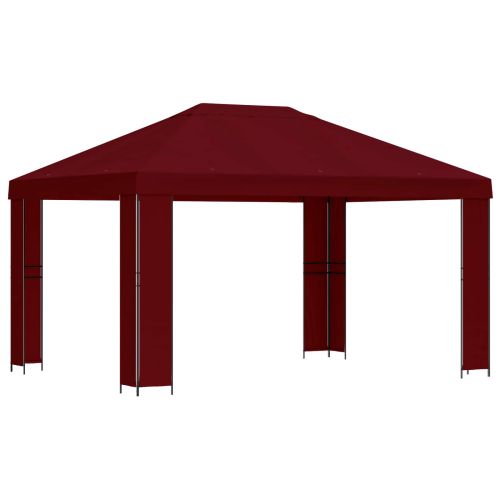 Шатра 4 × 3 m Бургундско червен Полиестер и стомана 190 gsm