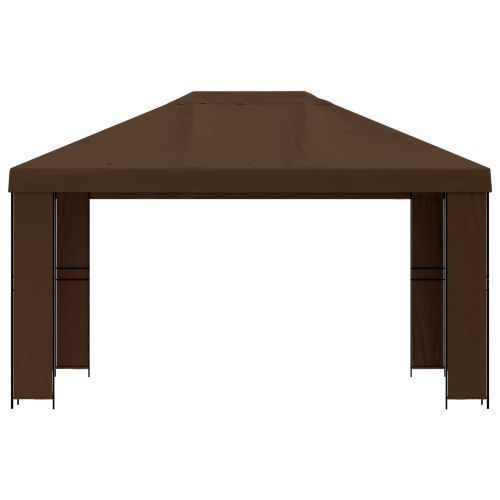Шатра 4 × 3 m Кафяво Полиестер и стомана 190 gsm