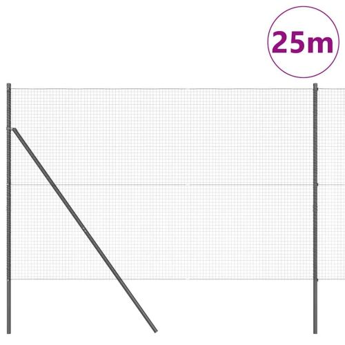 Заварена телена ограда за фиксиране на земята 25 x 1,5 m Сиво