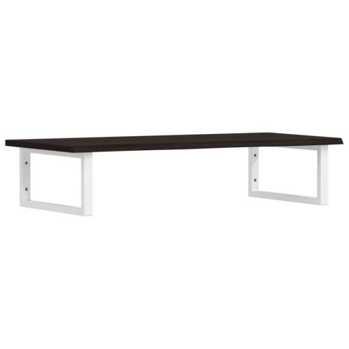 Стенен рафт за мивка, стомана и масивно дърво дъб