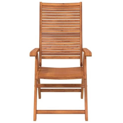 Накланящи градински столове, 4 бр, 56x72x107 см, акация масив