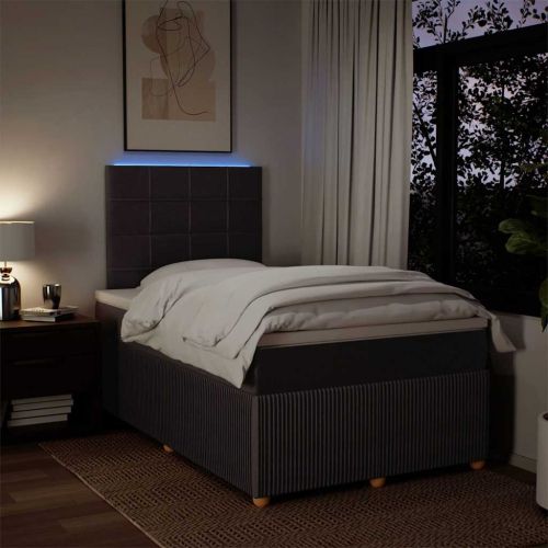 Боксспринг легло с матрак, тъмнокафяво, 120x200 см, плат