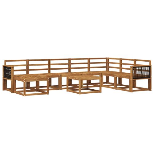 Комплект дивани за открито 9 pcs Натурално