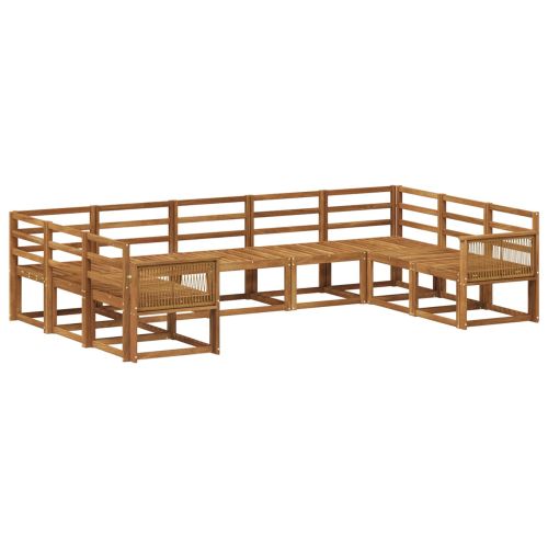 Комплект дивани за открито 9 pcs Натурално