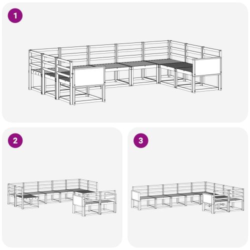 Комплект дивани за открито 9 pcs Натурално