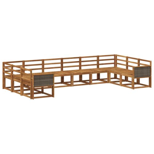Комплект дивани за открито 10 pcs Натурално