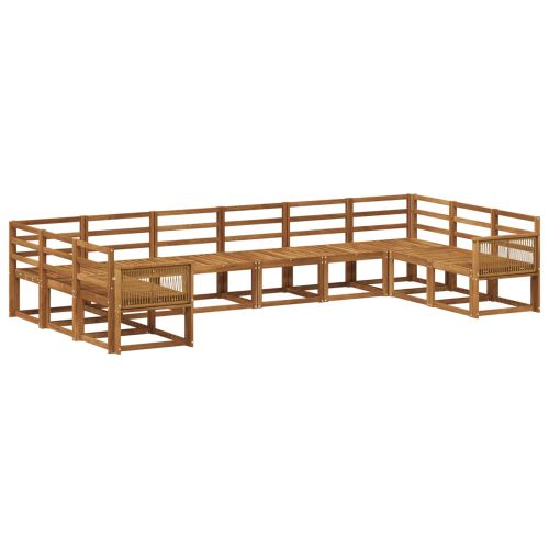 Комплект дивани за открито 10 pcs Натурално
