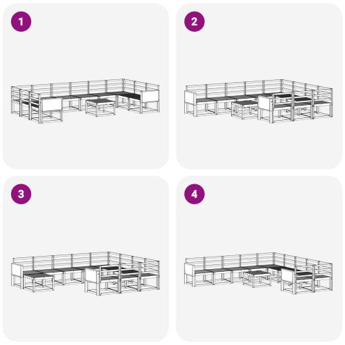 Комплект дивани за открито 11 pcs Натурално