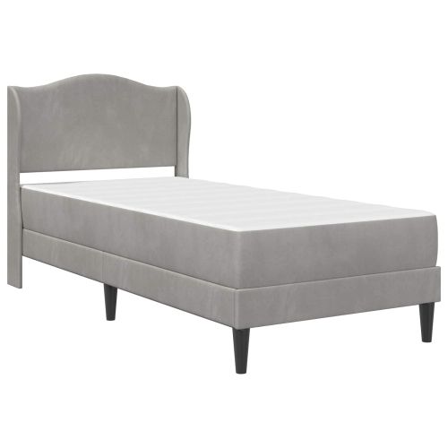 Рамка за легло с таблото 2 pcs Светлосиво 90 x 190 cm Кадифе