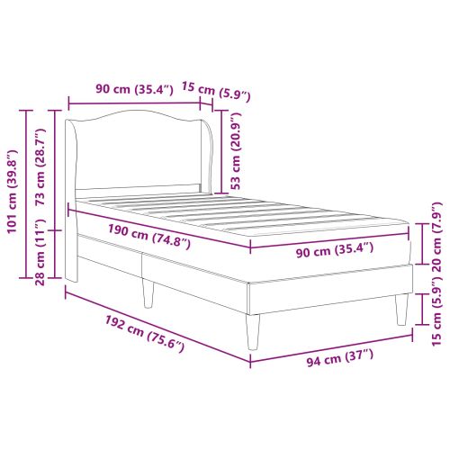Рамка за легло с таблото 2 pcs Тъмнозелено 90 x 190 cm Кадифе