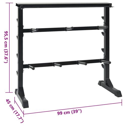 Стойка за дъмбели Черно 99 x 45 x 95,5 см
