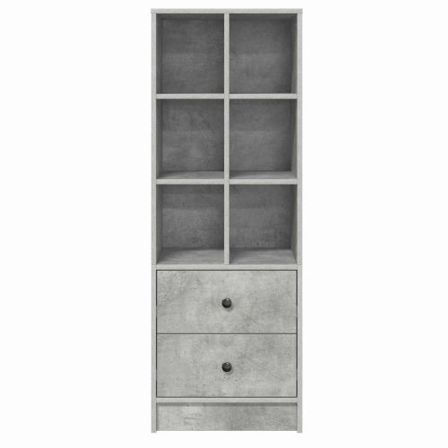Висок шкаф с чекмедже Циментено сиво 45,5 x 34 x 127 см