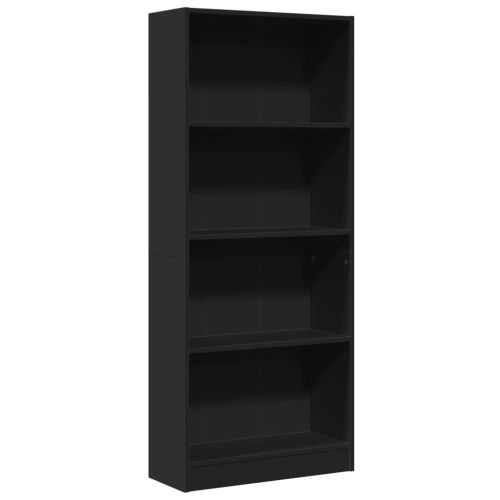 Библиотека черна 60x24x143 см инженерно дърво