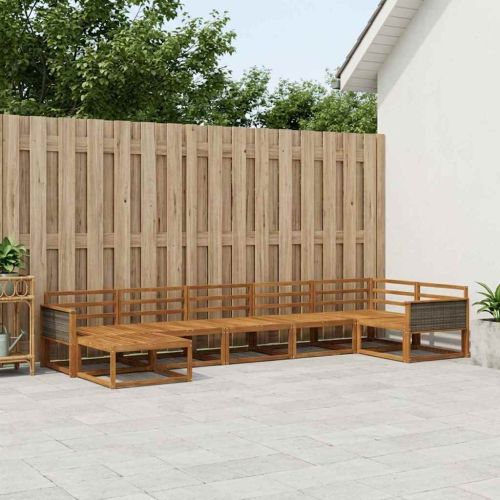 Комплект дивани за открито 7 pcs Натурално