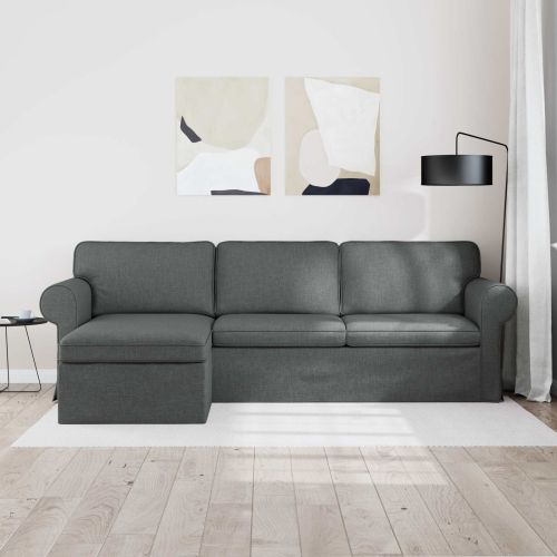 Диван Тъмен сив 245 x 138 x 80 см текстил