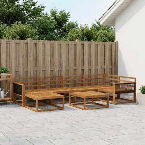 Комплект дивани за открито 7 pcs Натурално