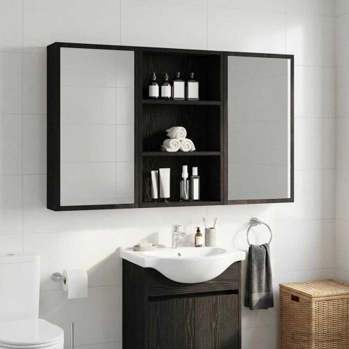 Банен стенен шкаф Черен Дъб 40 x 14 x 70 см