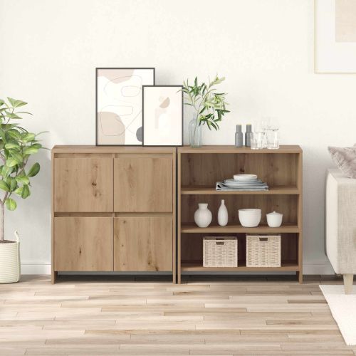 Служебен шкаф 2 pcs Дъб 70 x 41 x 75 см Инженерно дърво