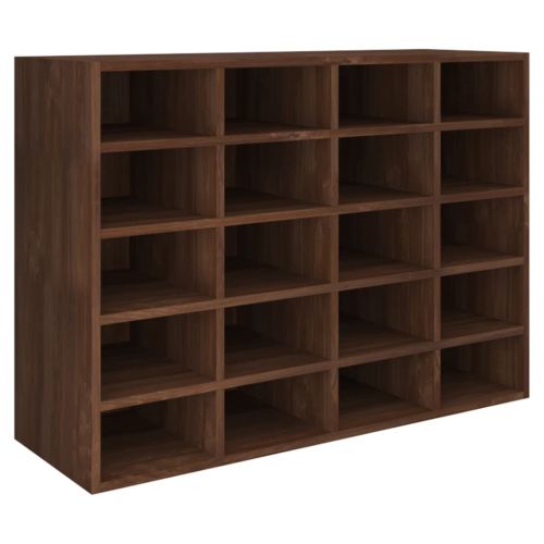 Стелаж за обувки инженерна дървесина 92x30x67,5 см кафяв дъб