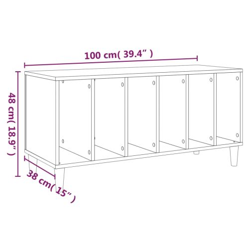 Шкаф за винилови плочи кафяв дъб 100x38x48 см инженерно дърво