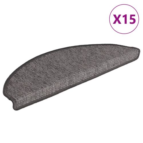 Изтривалки за стълби, 15 бр., 65x21x4 см, бежово-сиви, полукръгли, големи