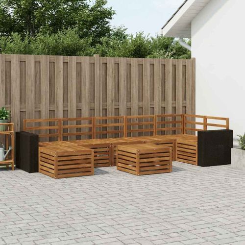 Комплект дивани за открито 8 pcs Натурално