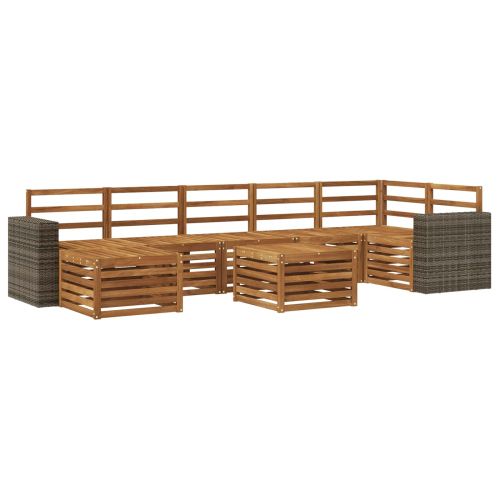Комплект дивани за открито 8 pcs Натурално