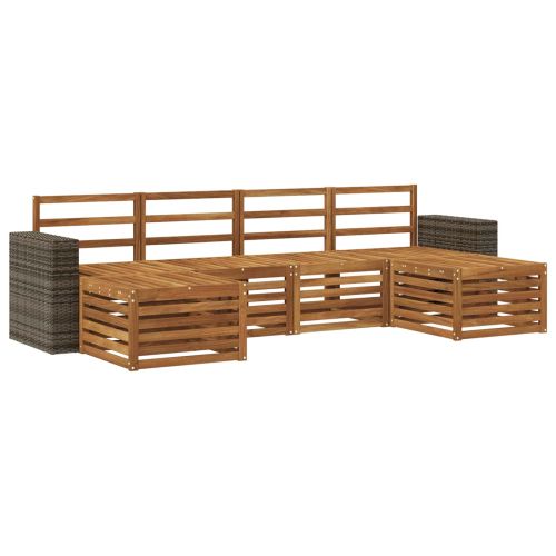 Комплекти дивани 6 pcs Натурално Солидно акациево дърво