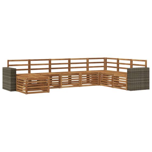 Комплект дивани за открито 8 pcs Натурално