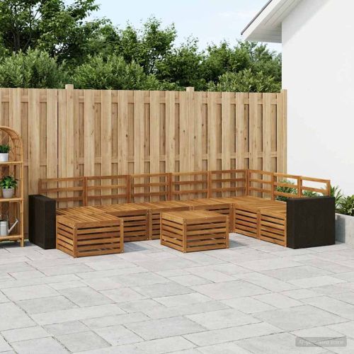 Комплект дивани за открито 9 pcs Натурално