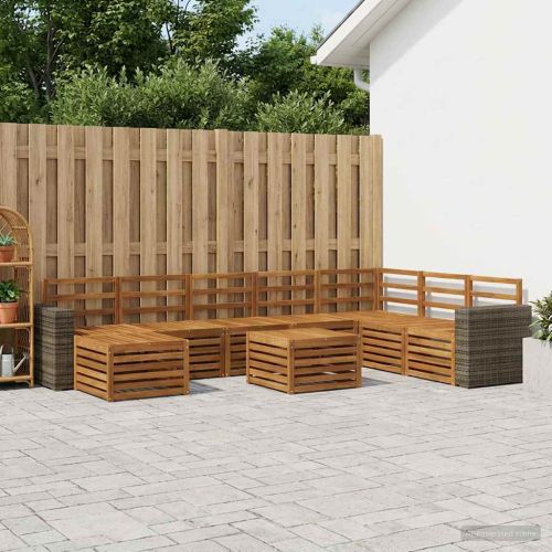 Комплект дивани за открито 9 pcs Натурално