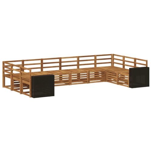 Комплект секционен диван 10 pcs Натурално