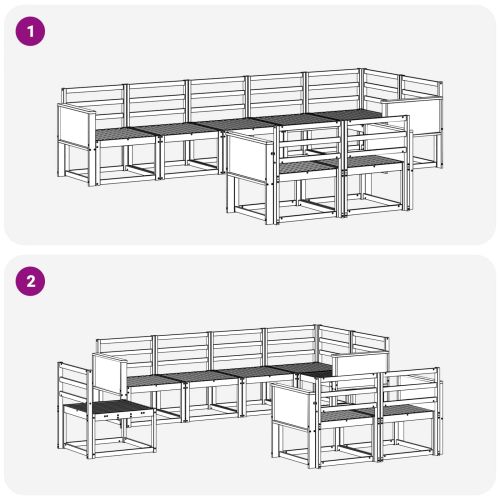 Комплект дивани за открито 8 pcs Натурално