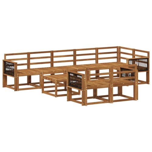 Комплект дивани за открито 9 pcs Натурално