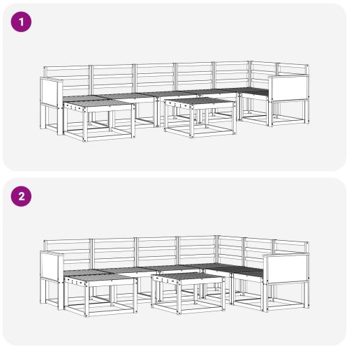 Комплект дивани за открито 8 pcs Натурално