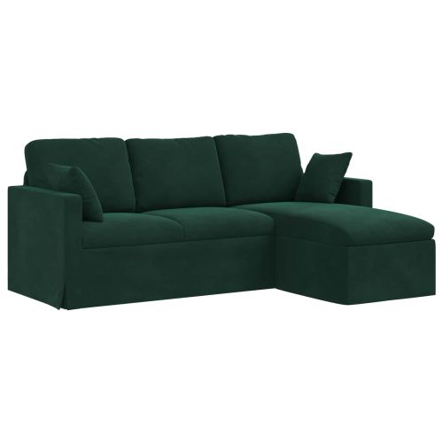 Диван Тъмен зелен 198 x 134 x 80 см Кадифе
