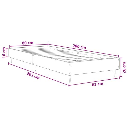 Рамка за легло Бяло 80 x 200 cm Инженерна дървесина