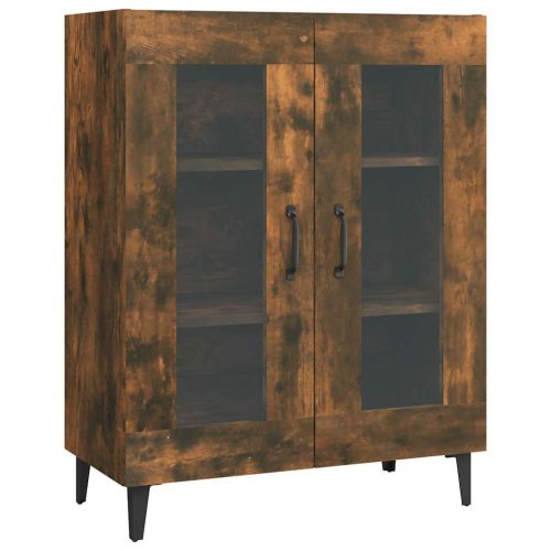 Сайдборд, опушен дъб, 69,5x34x90 см, инженерно дърво