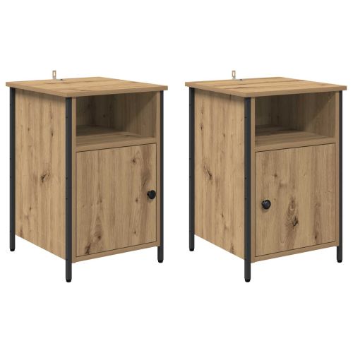Нощен шкаф 2 pcs Дъб 40 x 42 x 60 см Инженерно дърво
