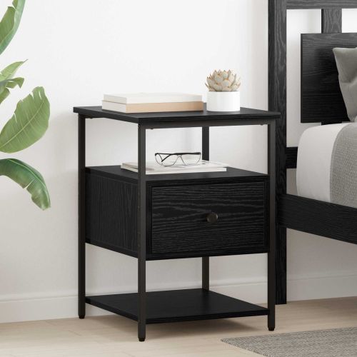 Нощен шкаф 2 pcs Черния дъб 40 x 42 x 56 см Инженерно дърво
