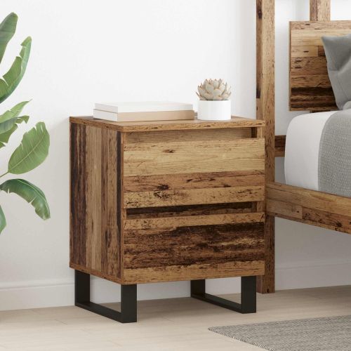 Нощен шкаф 2 pcs Старо дърво 40 x 35 x 50 см Инженерно дърво