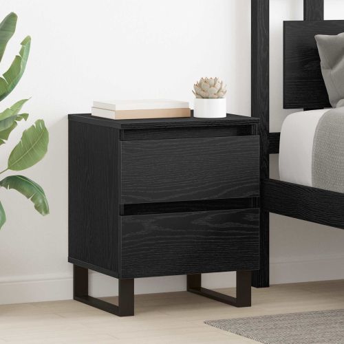Нощен шкаф 2 pcs Черния дъб 40 x 35 x 50 см Инженерно дърво