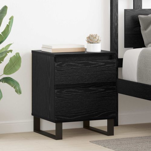 Нощен шкаф 2 pcs Черния дъб 40 x 35 x 50 см Инженерно дърво