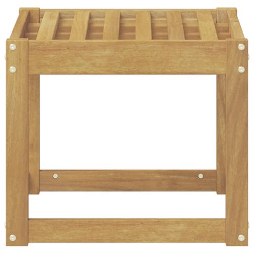 Външна табуретка Солидно акациево дърво Бяло 43 x 43 x 37 см
