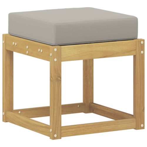 Външна табуретка Бяло 43 x 43 x 45 см Солидно акациево дърво