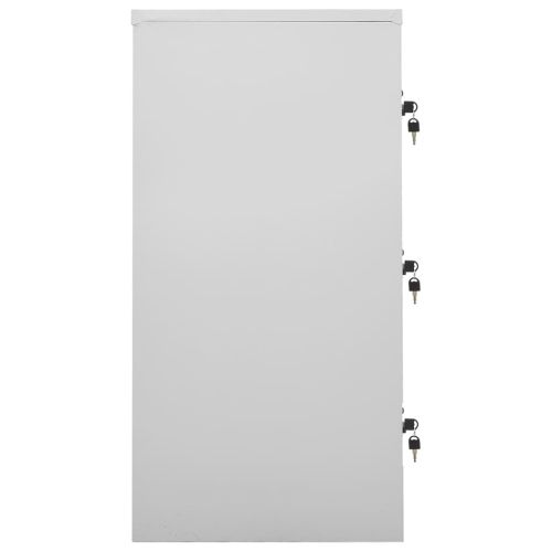 Заключващи се шкафове, 2 бр, светлосиви, 90x45x92,5 см, стомана