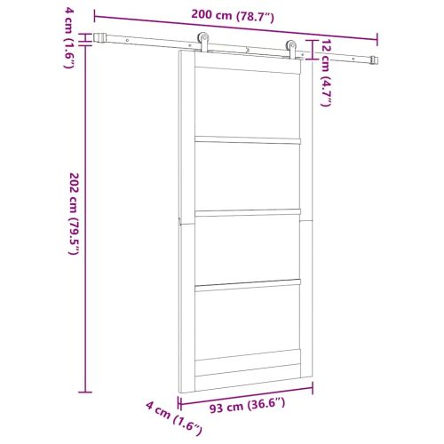 Преплъзваща се врата ORKDAL 93 x 202 см Бяло